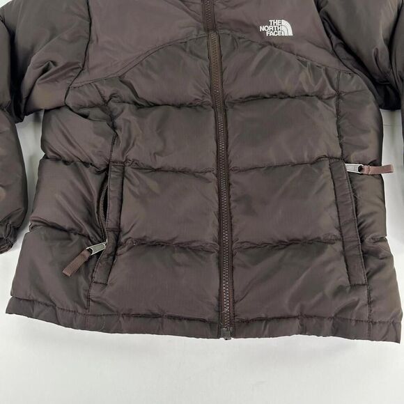 The North Face Puffer Jacket Girls Siz M 8-10 Brown Down Full Zip Winter Jacket - Picture 7 of 11